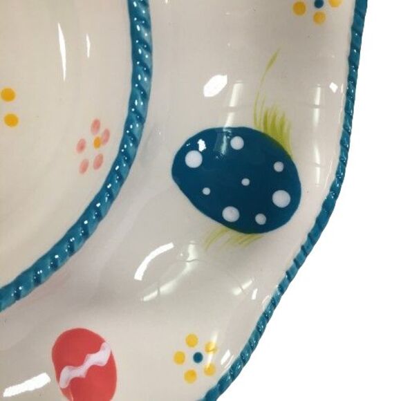 Temp-tations Old World Easter Chip Dip Vegetable Serving Plate Platter Tray Eggs - Picture 8 of 10
